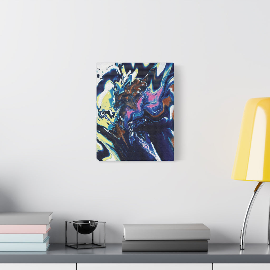 Change Abstract Blue Fluid Art Matte Canvas Print (Stretched Wall Art)