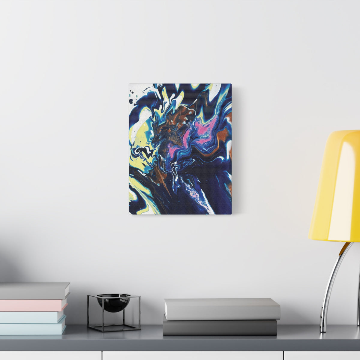 Change Abstract Blue Fluid Art Matte Canvas Print (Stretched Wall Art)