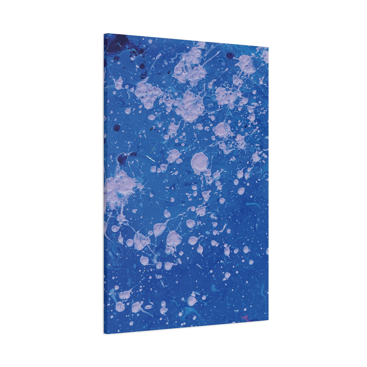 Blue Abstract Splatter Canvas Print  Dots (Matte Stretched 1.25")