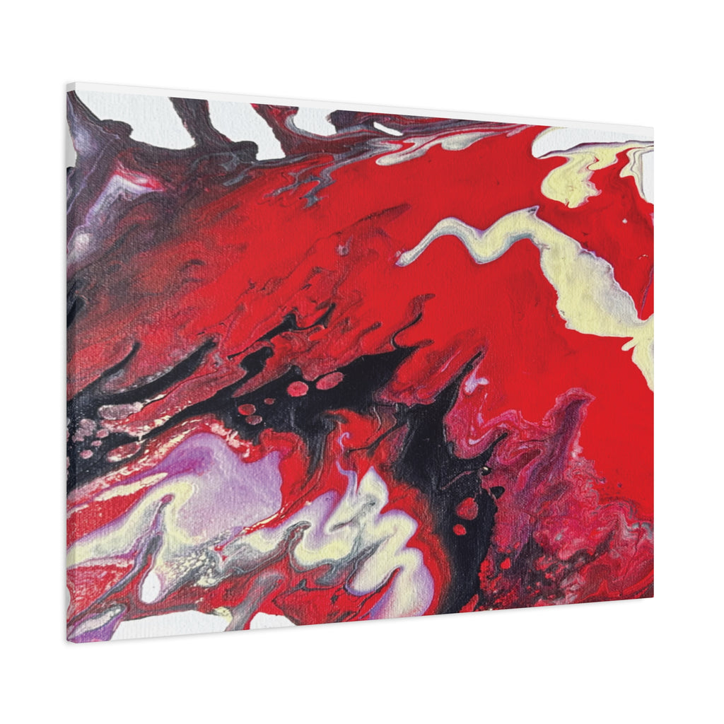 Power Abstract Red Fluid Art Canvas Print (Matte Stretched 1.25")