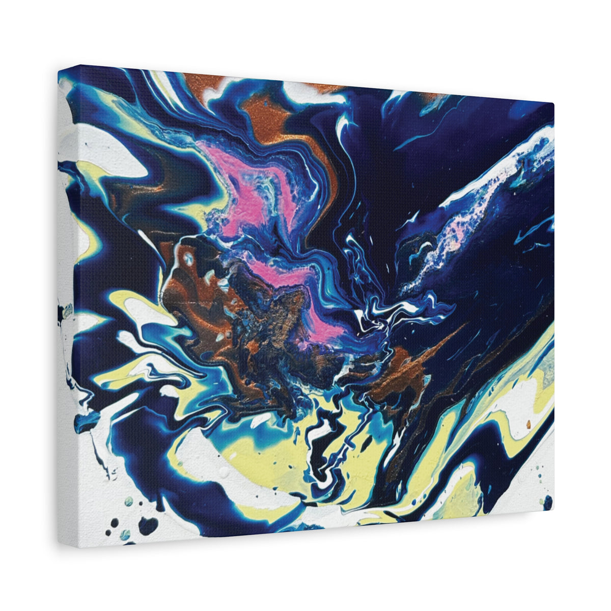 Change Abstract Blue Fluid Art Matte Canvas Print (Stretched Wall Art)