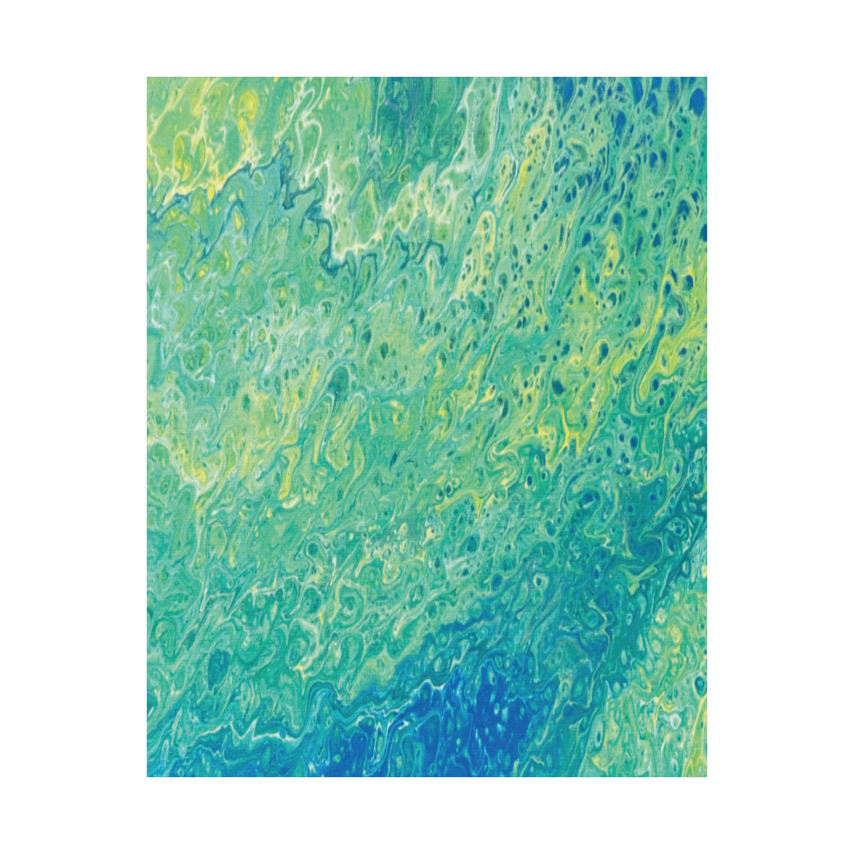 Abstract Ocean Blue Matte Poster Moss Turquoise Green Fluid Art