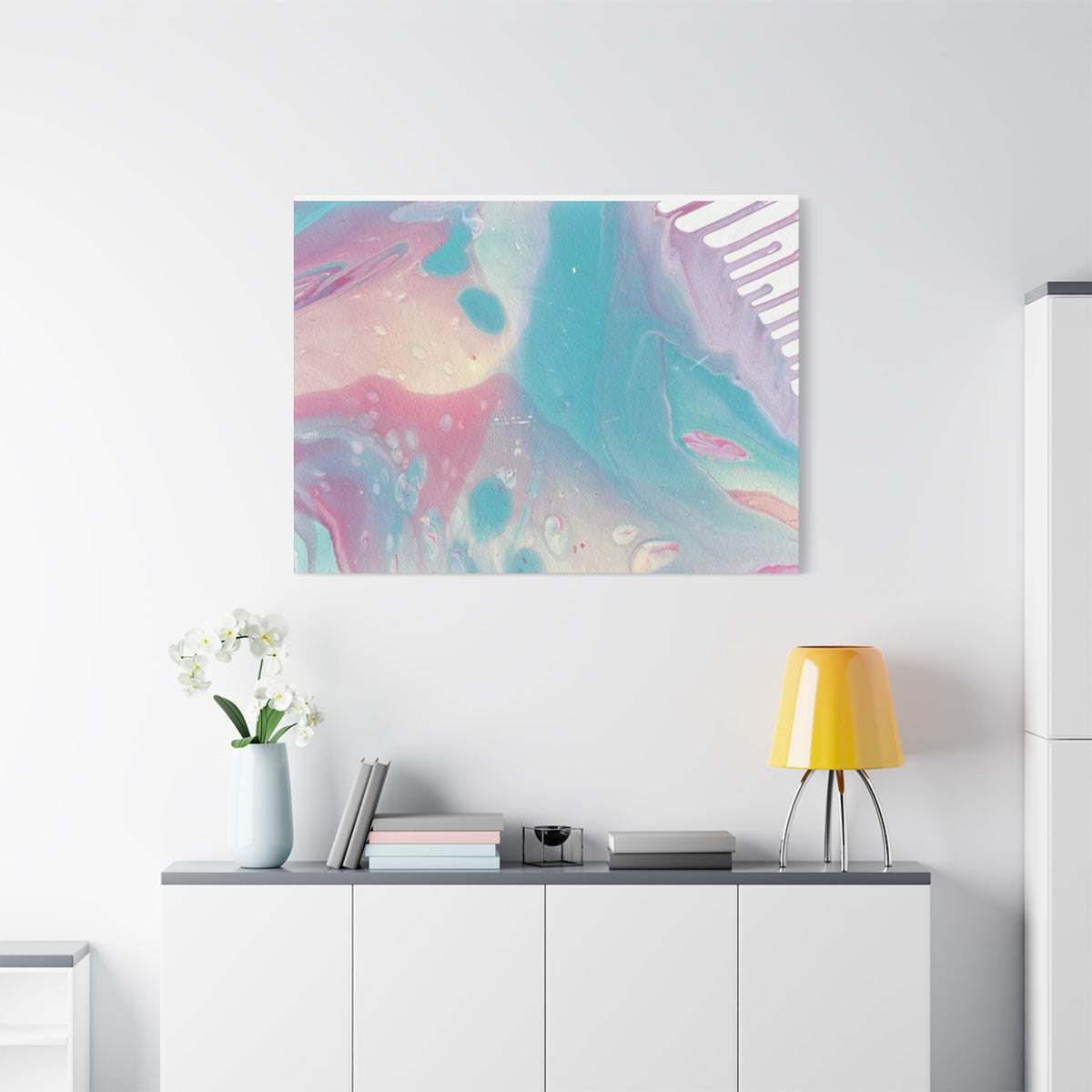 Pastel Fluid Animal Canvas Print Abstract Acrylic Pour Wall Art