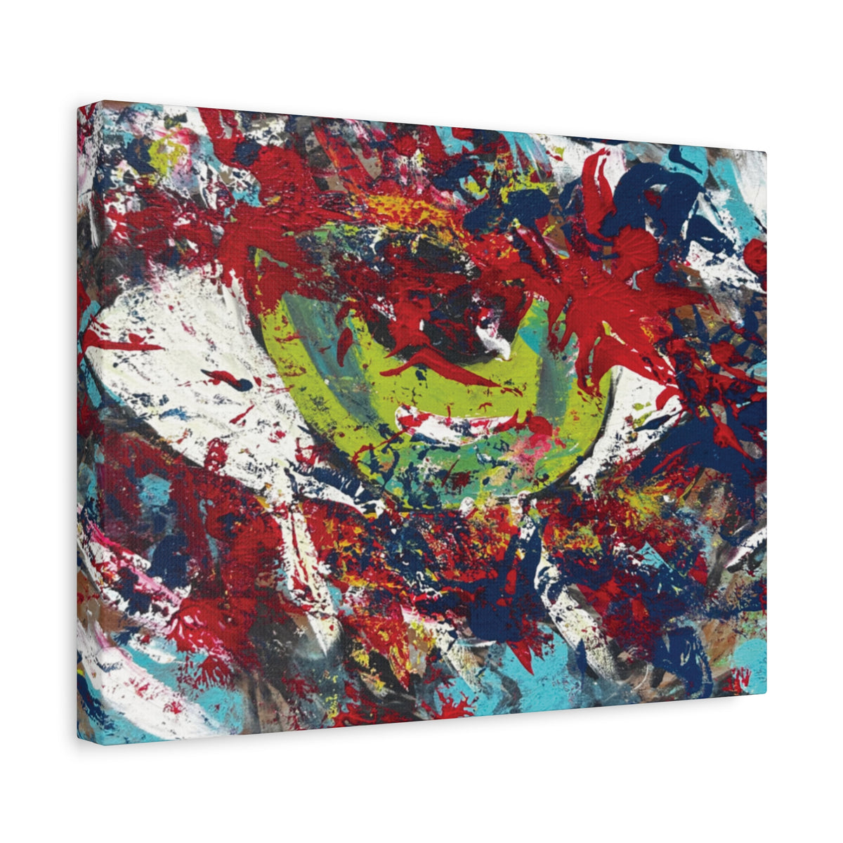 Abstract Burst Matte Canvas Print Eye Colorful Modern Wall Art, Stretched 1.25"
