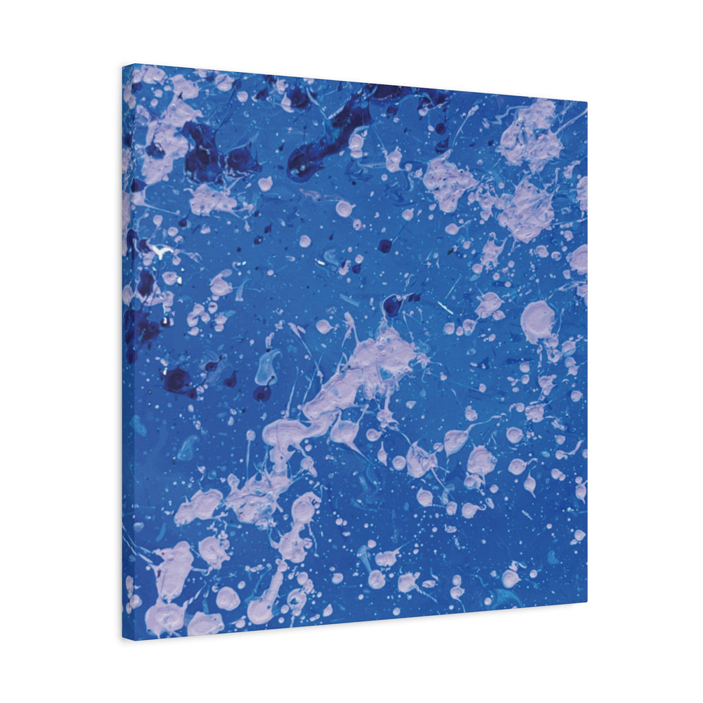 Blue Abstract Splatter Canvas Print  Dots (Matte Stretched 1.25")