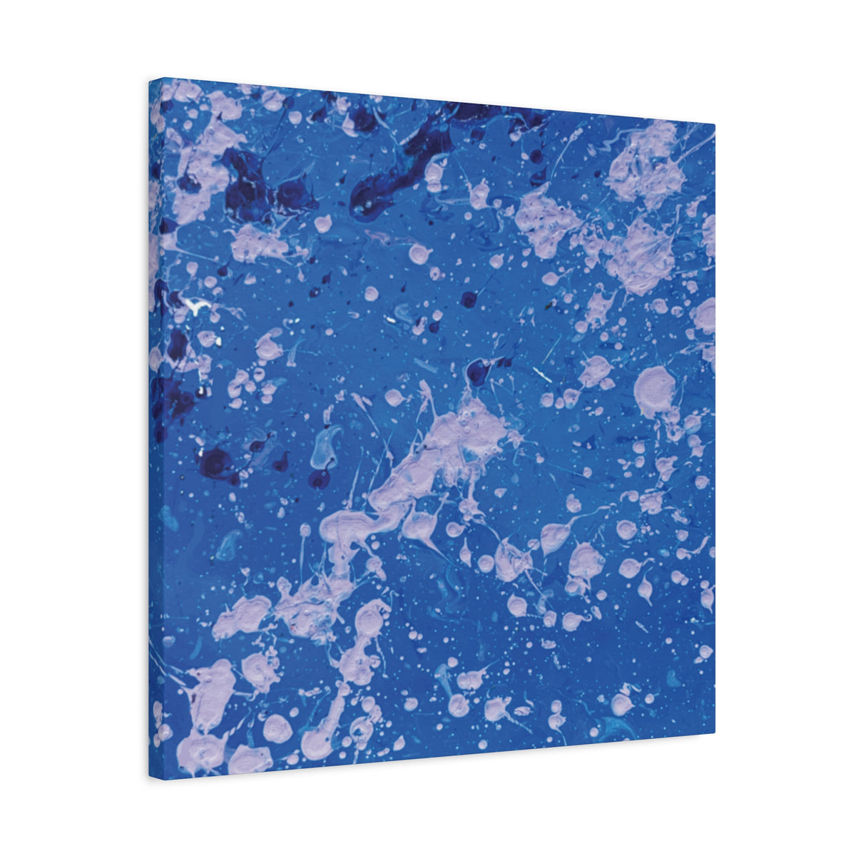 Blue Abstract Splatter Canvas Print  Dots (Matte Stretched 1.25")