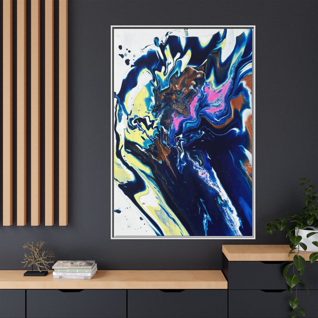 Abstract Ocean Swirl Matte Canvas Framed Art