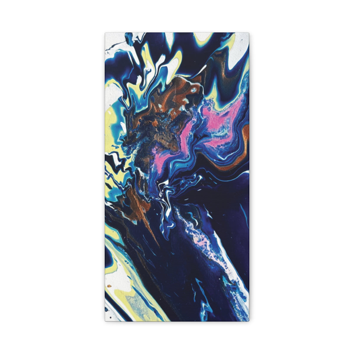 Change Abstract Blue Fluid Art Matte Canvas Print (Stretched Wall Art)