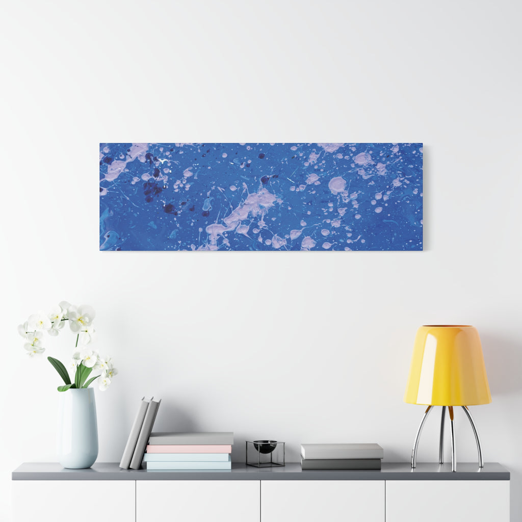 Blue Abstract Splatter Canvas Print  Dots (Matte Stretched 1.25")