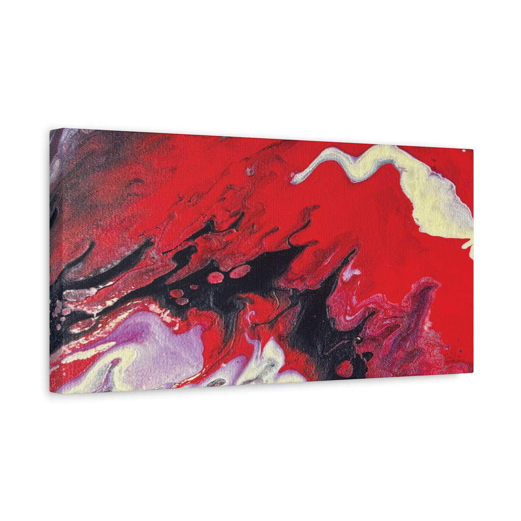 Power Abstract Red Fluid Art Canvas Print (Matte Stretched 1.25")