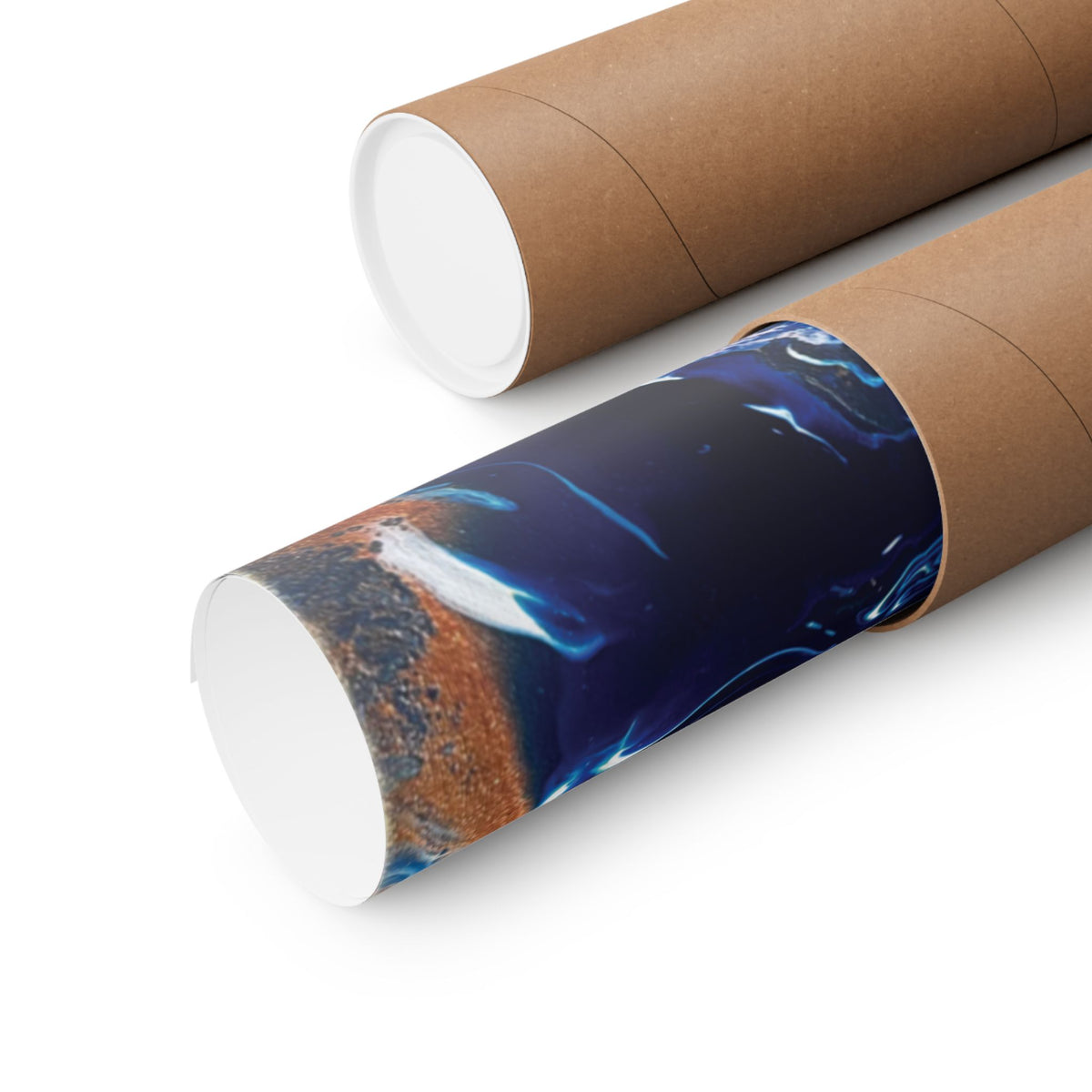 Change Abstract Blue Swirl Matte Poster (Vertical Fluid Art Wall Print)