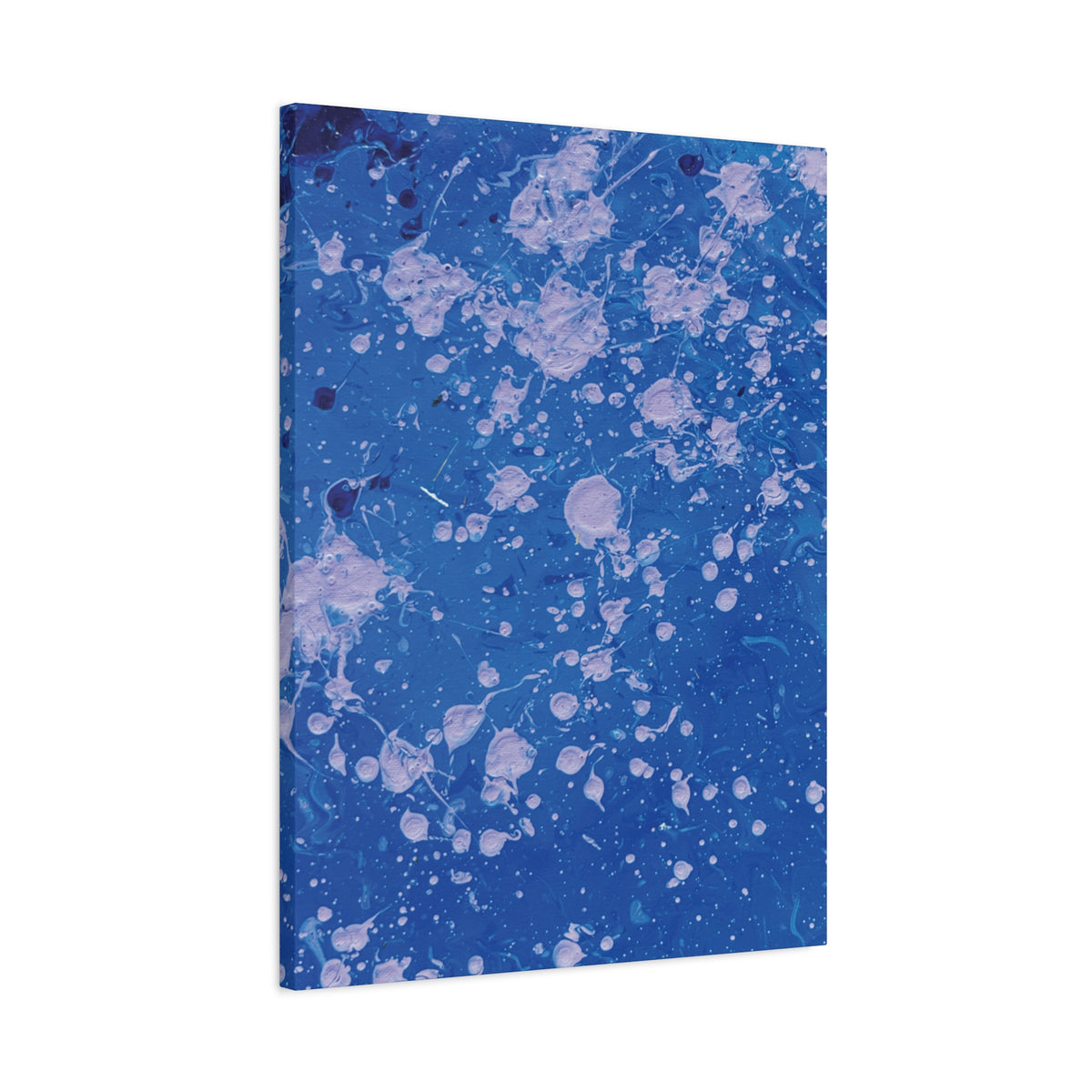 Blue Abstract Splatter Canvas Print  Dots (Matte Stretched 1.25")