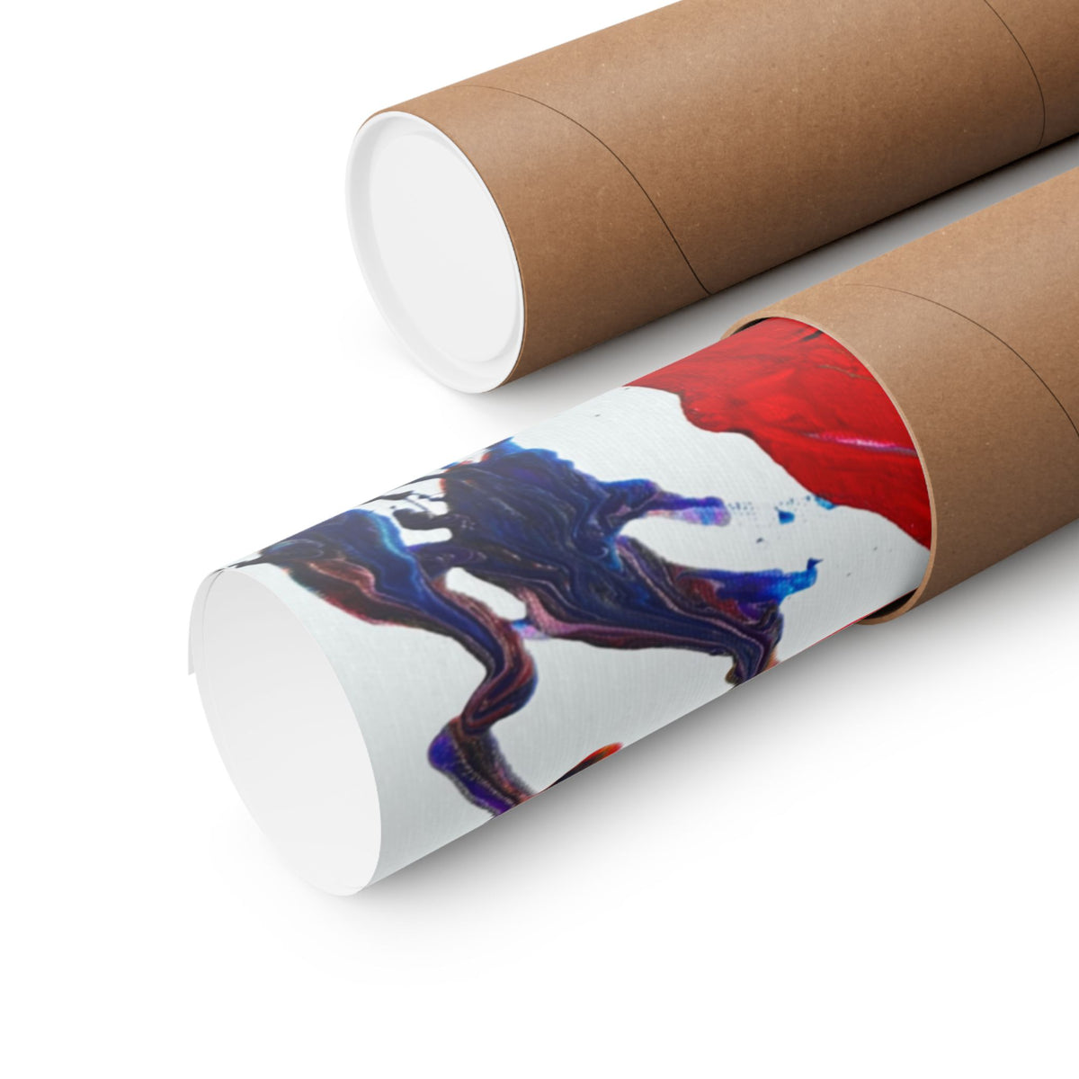 Abstract Red & Blue Matte Poster Universe Horizontal Modern Art Print