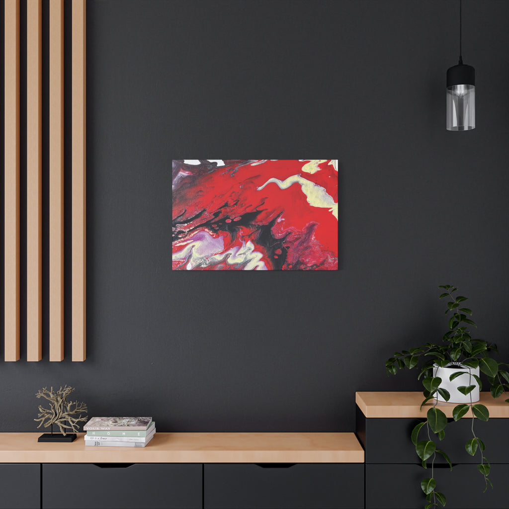 Power Abstract Red Fluid Art Canvas Print (Matte Stretched 1.25")