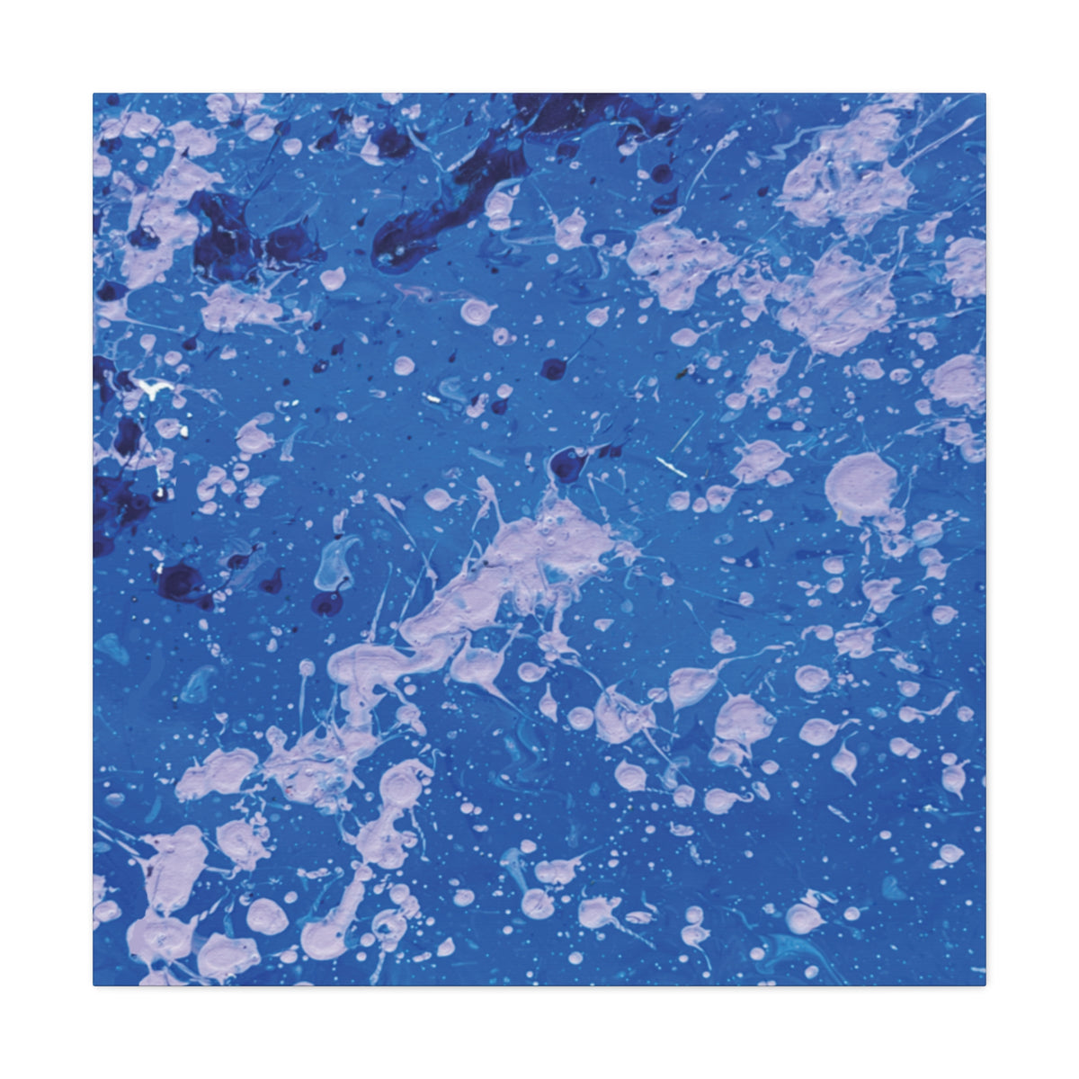 Blue Abstract Splatter Canvas Print  Dots (Matte Stretched 1.25")