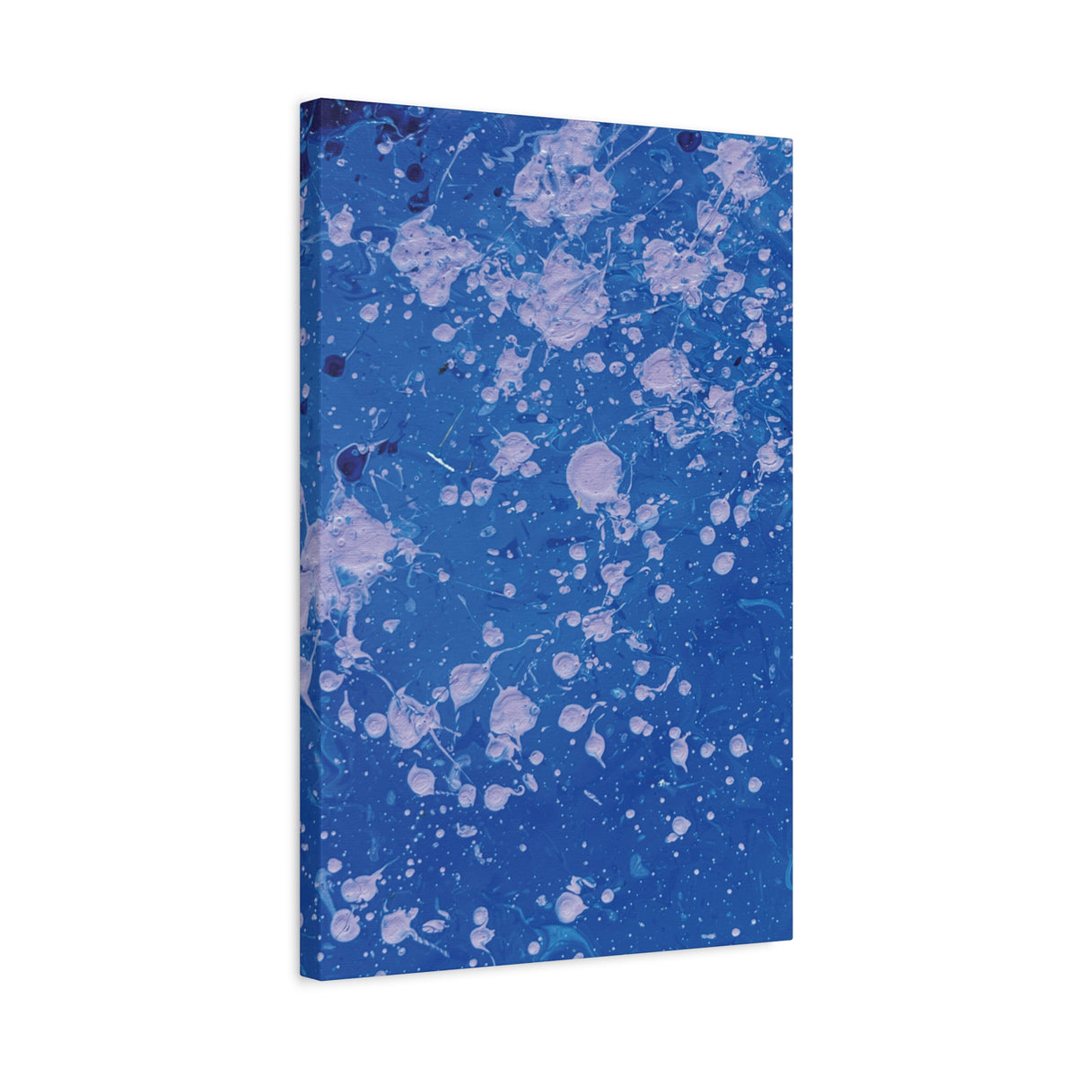 Blue Abstract Splatter Canvas Print  Dots (Matte Stretched 1.25")