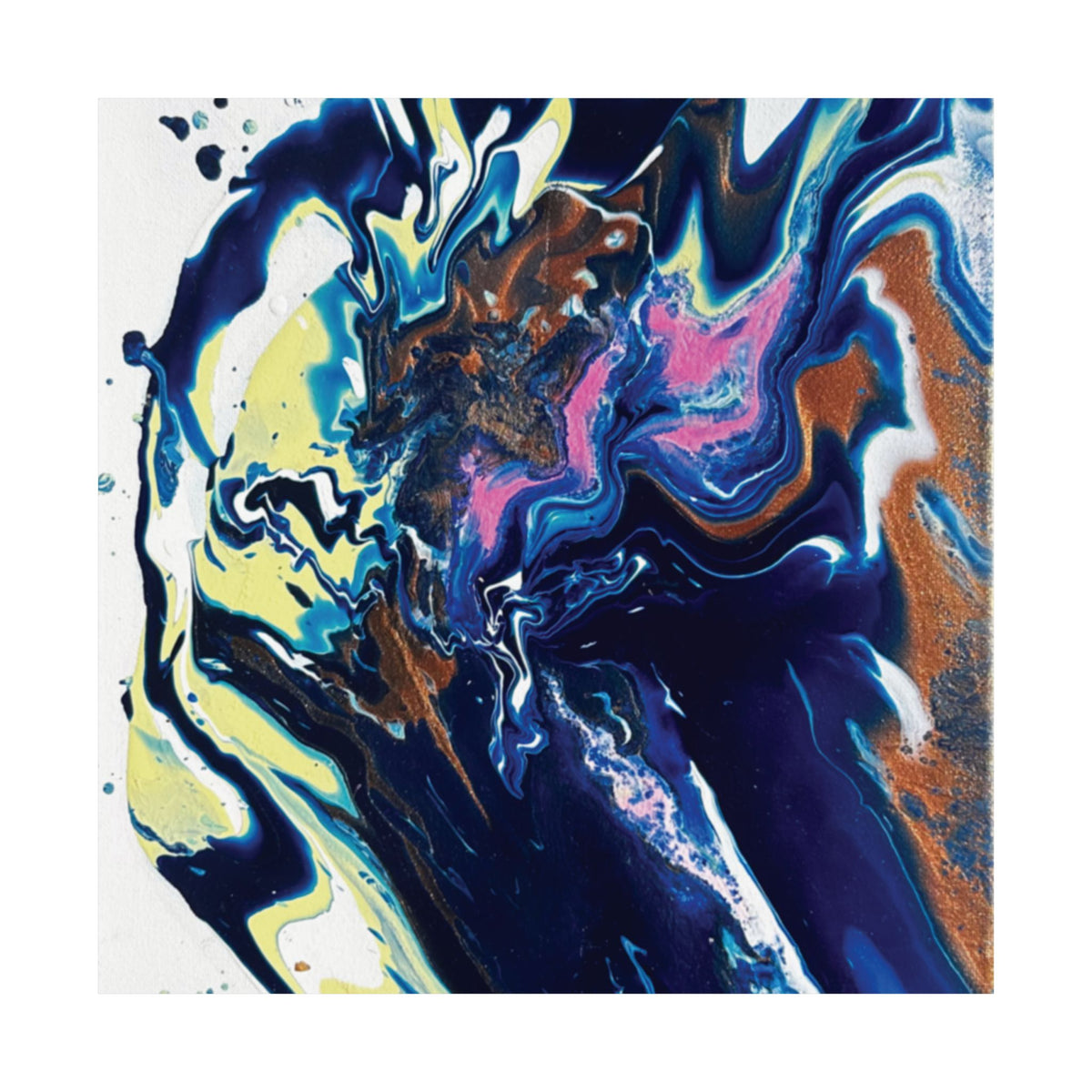 Change Abstract Blue Swirl Matte Poster (Vertical Fluid Art Wall Print)