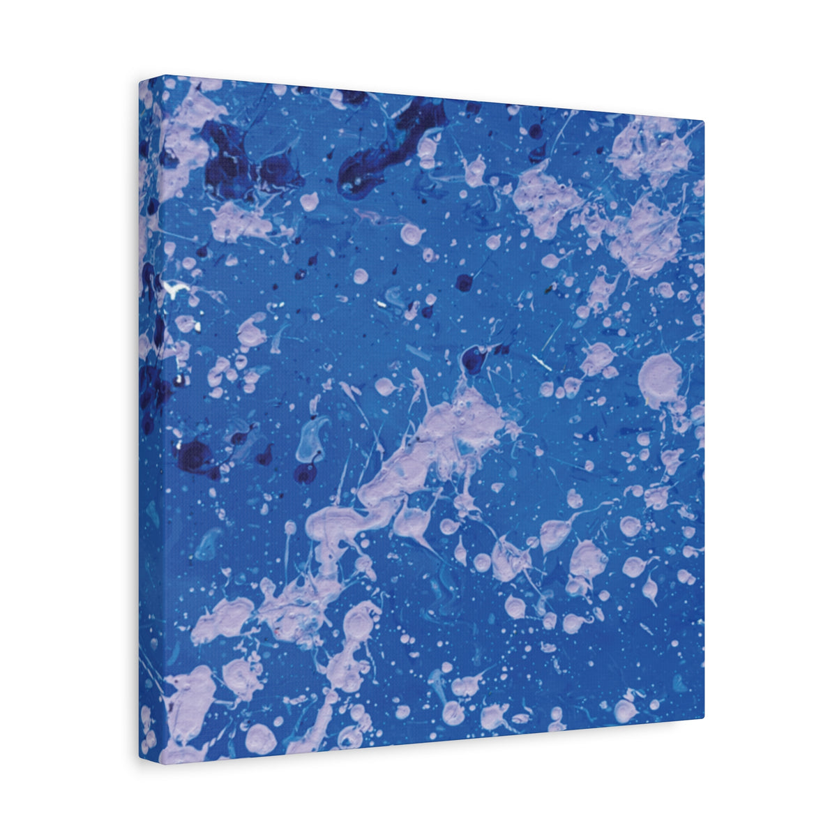 Blue Abstract Splatter Canvas Print  Dots (Matte Stretched 1.25")