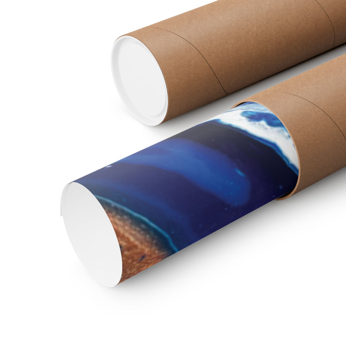 Change Abstract Blue Swirl Matte Poster (Vertical Fluid Art Wall Print)