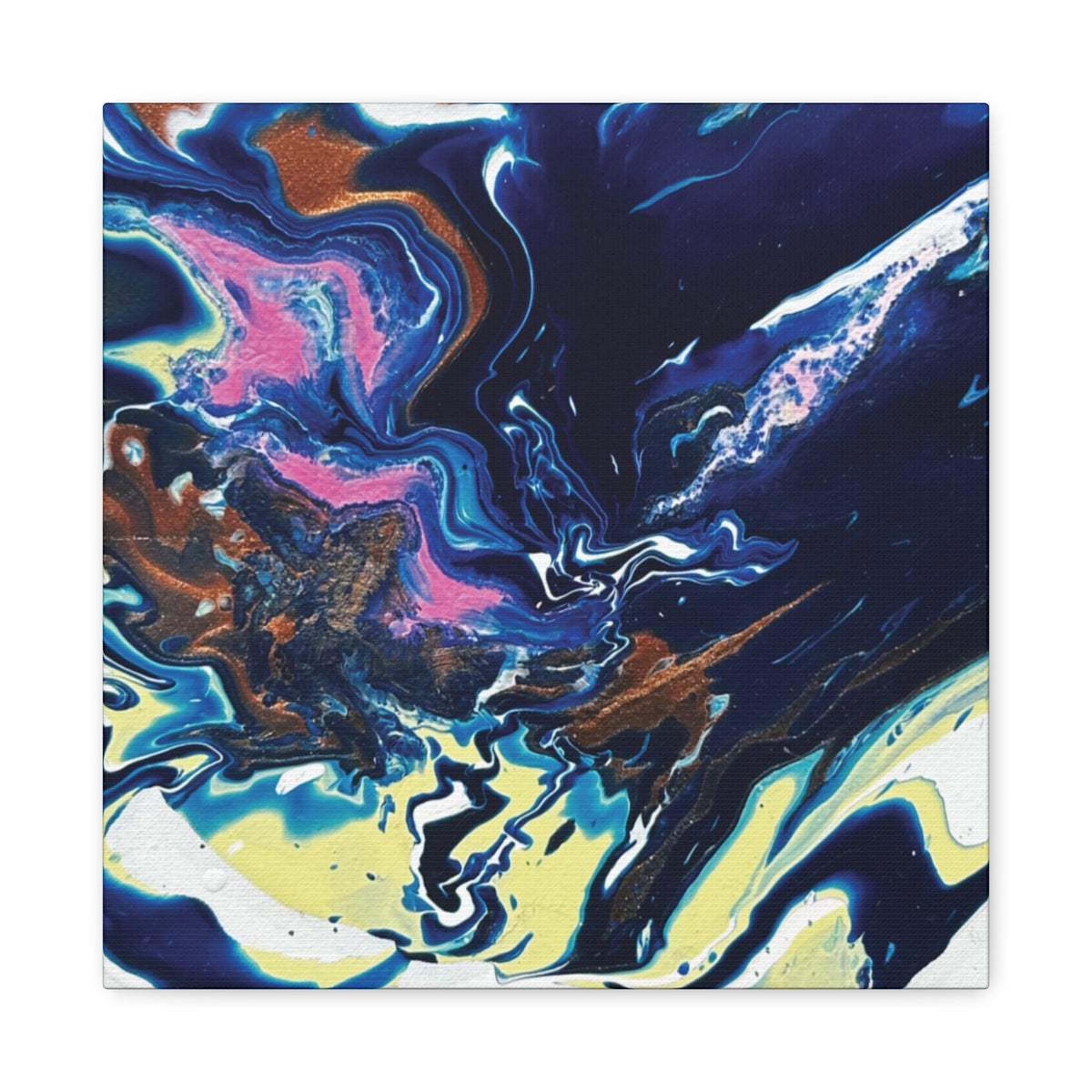 Change Abstract Blue Fluid Art Matte Canvas Print (Stretched Wall Art)