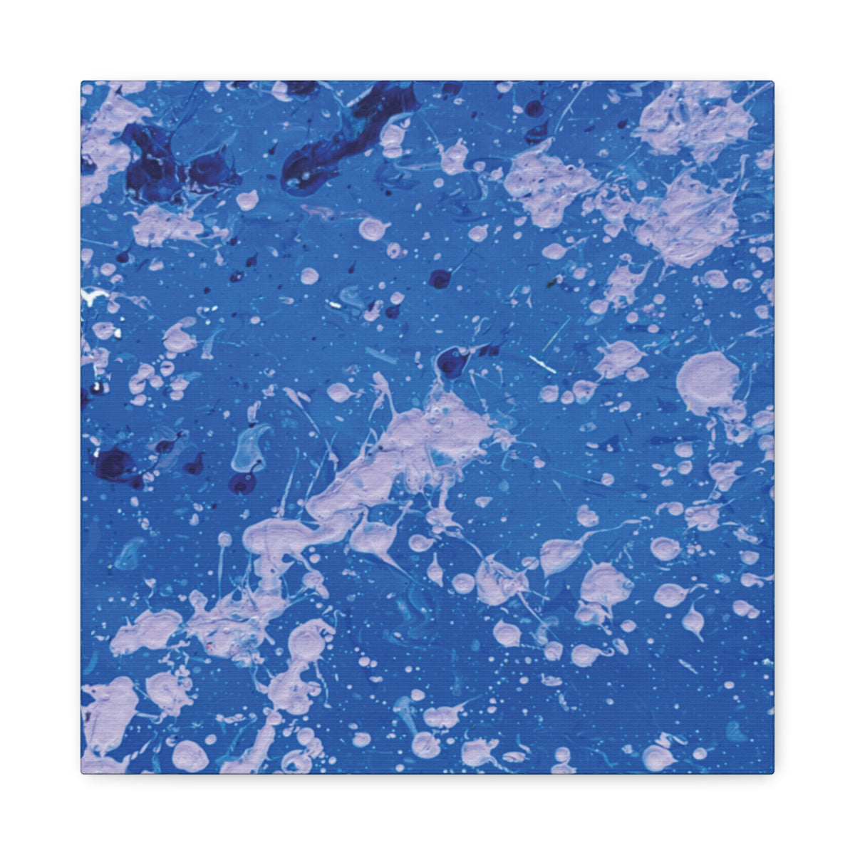 Blue Abstract Splatter Canvas Print  Dots (Matte Stretched 1.25")