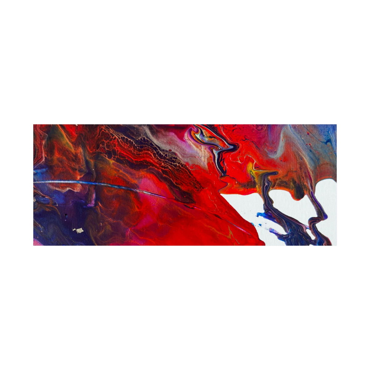 Abstract Red & Blue Matte Poster Universe Horizontal Modern Art Print