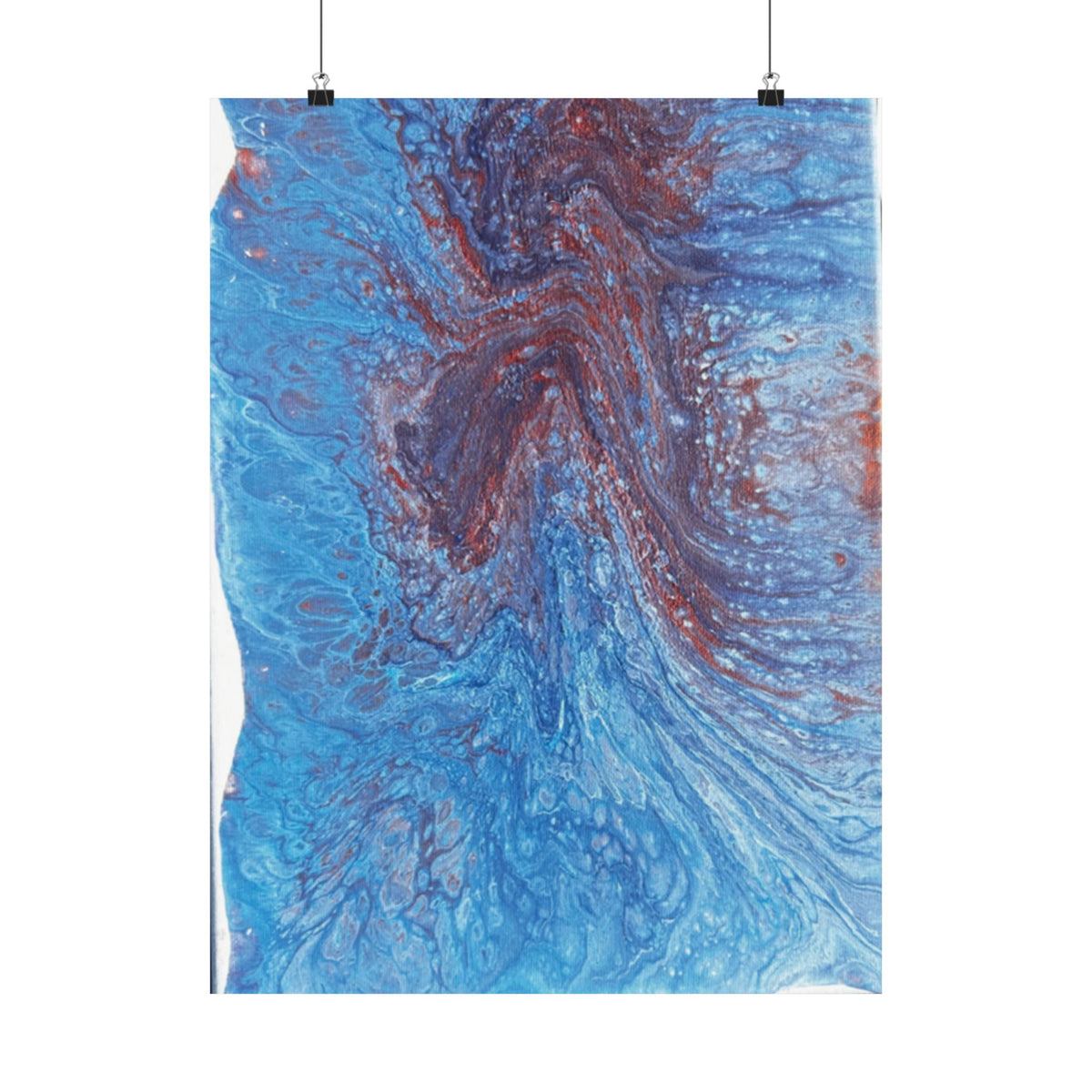 Abstract Blue Resin Art Poster Matte Vertical Wall Art