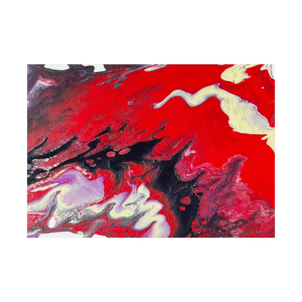 Power Abstract Red Fluid Art Matte Poster (Horizontal)