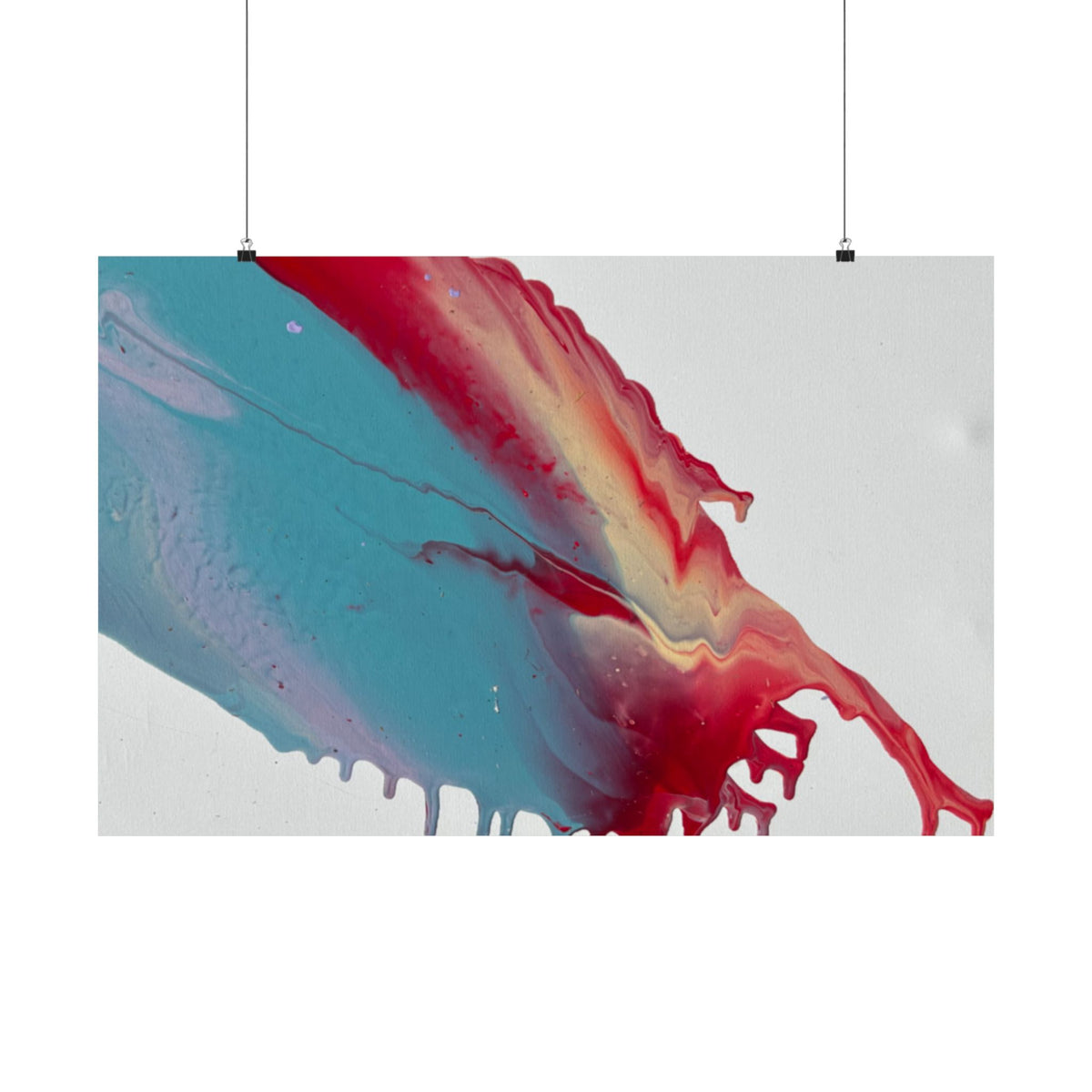 Abstract Paint Splash Matte Horizontal Poster Ceiling Colorful Fluid Art Wall Print