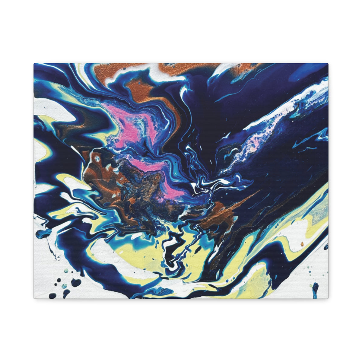 Change Abstract Blue Fluid Art Matte Canvas Print (Stretched Wall Art)