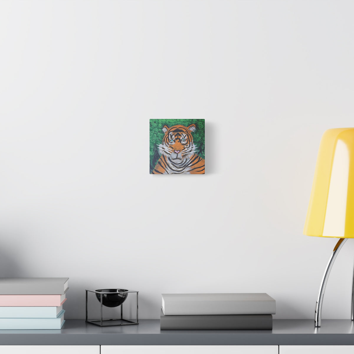 Tiger Portrait Matte Canvas Wall Art Bold Jungle Tiger Painting on Stretched Canvas