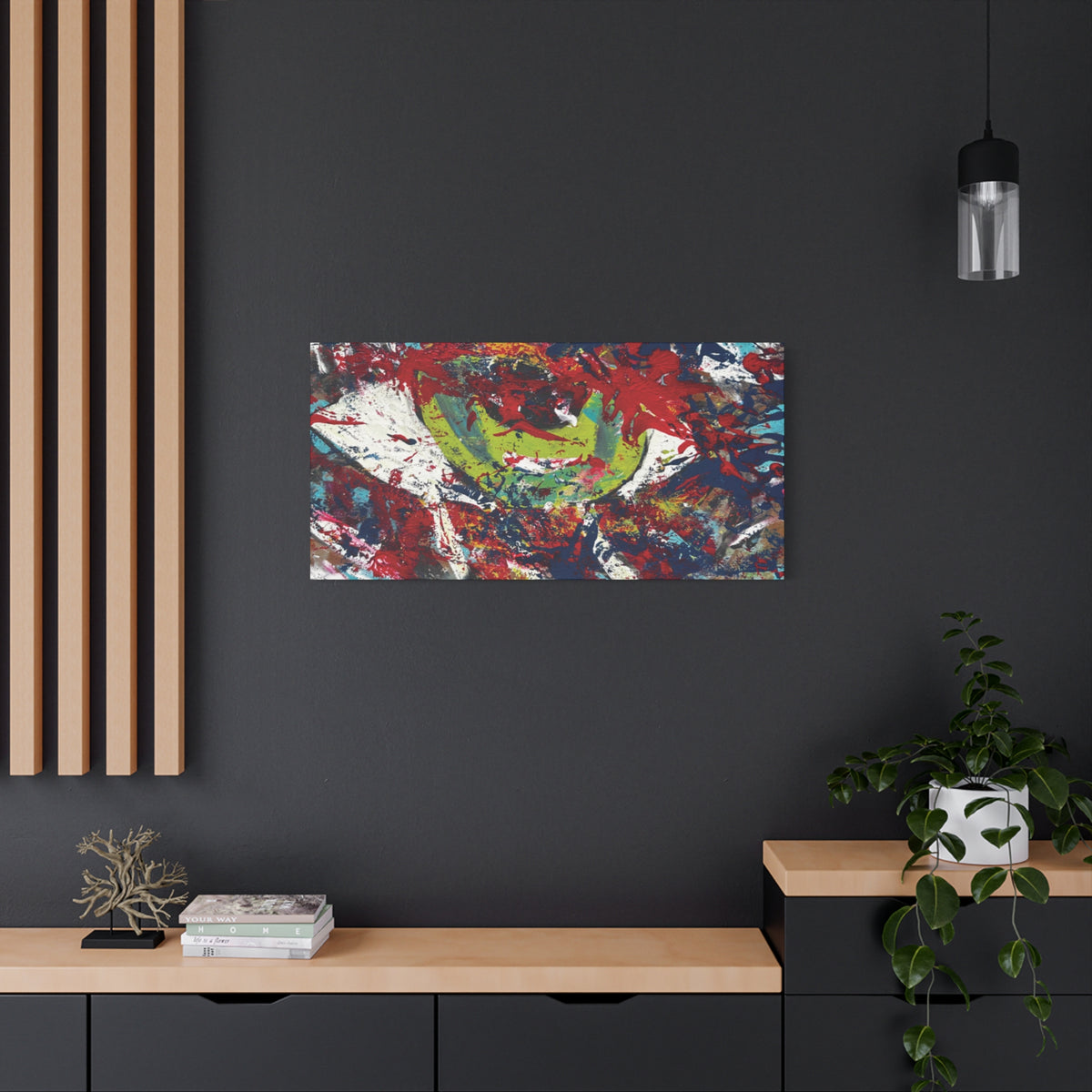 Abstract Burst Matte Canvas Print Eye Colorful Modern Wall Art, Stretched 1.25"