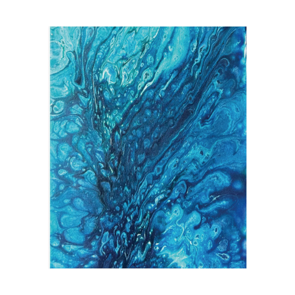 Abstract Ocean Blue Matte Poster Vertical Wall Art Print