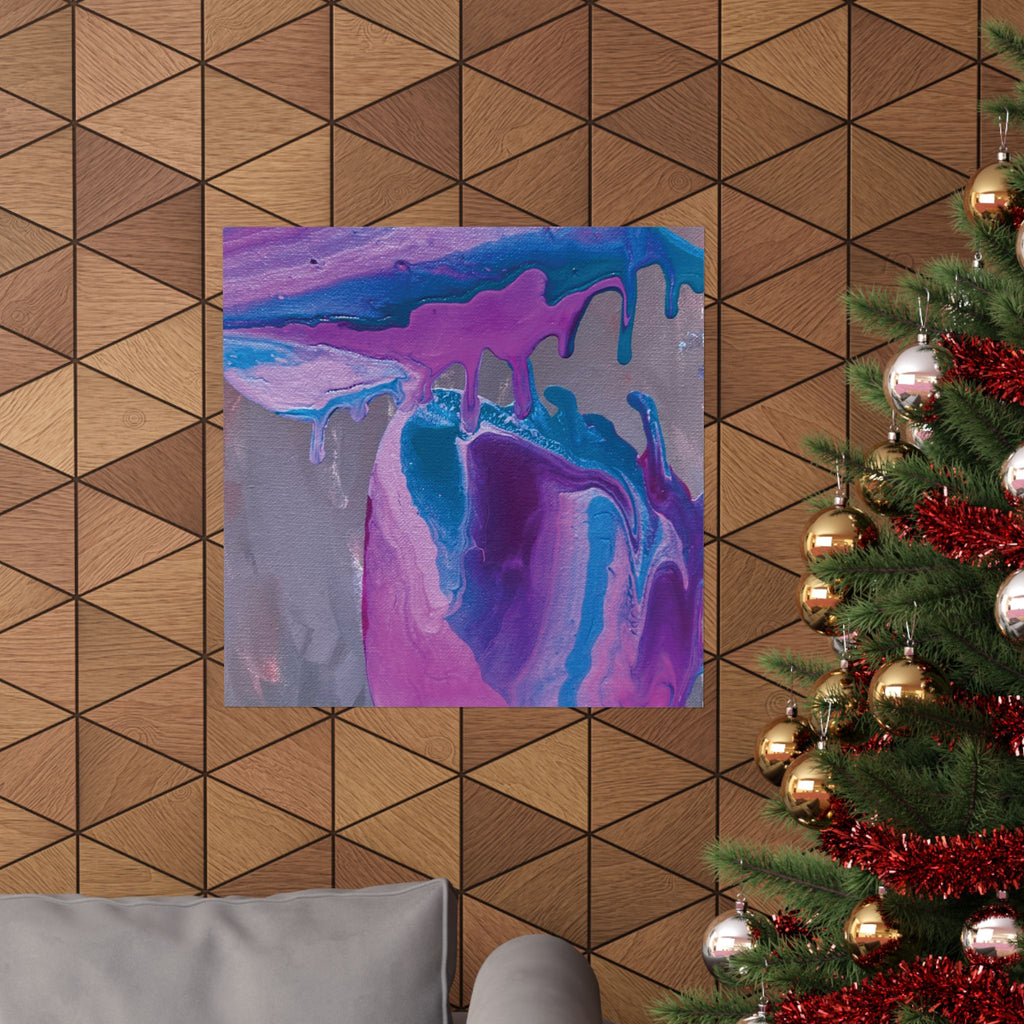 Wave Abstract Purple Fluid Art Matte Poster