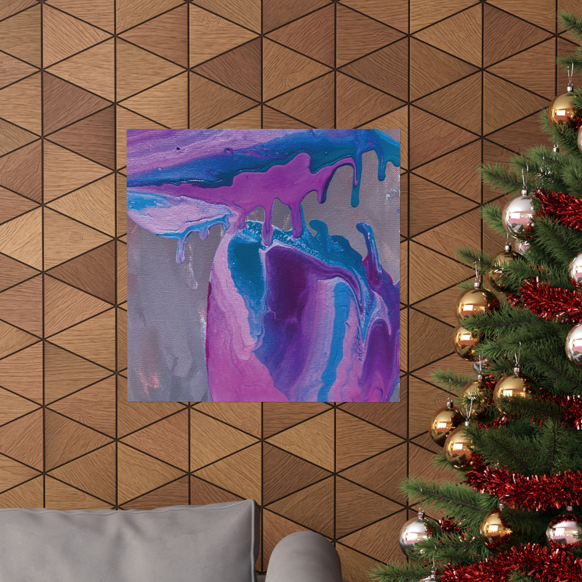 Wave Abstract Purple Fluid Art Matte Poster