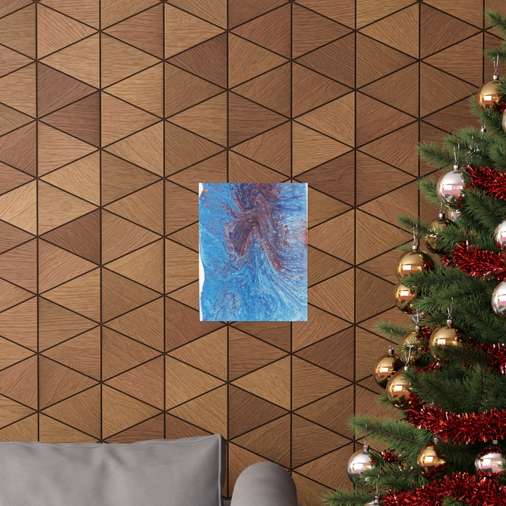 Abstract Blue Resin Art Poster Matte Vertical Wall Art