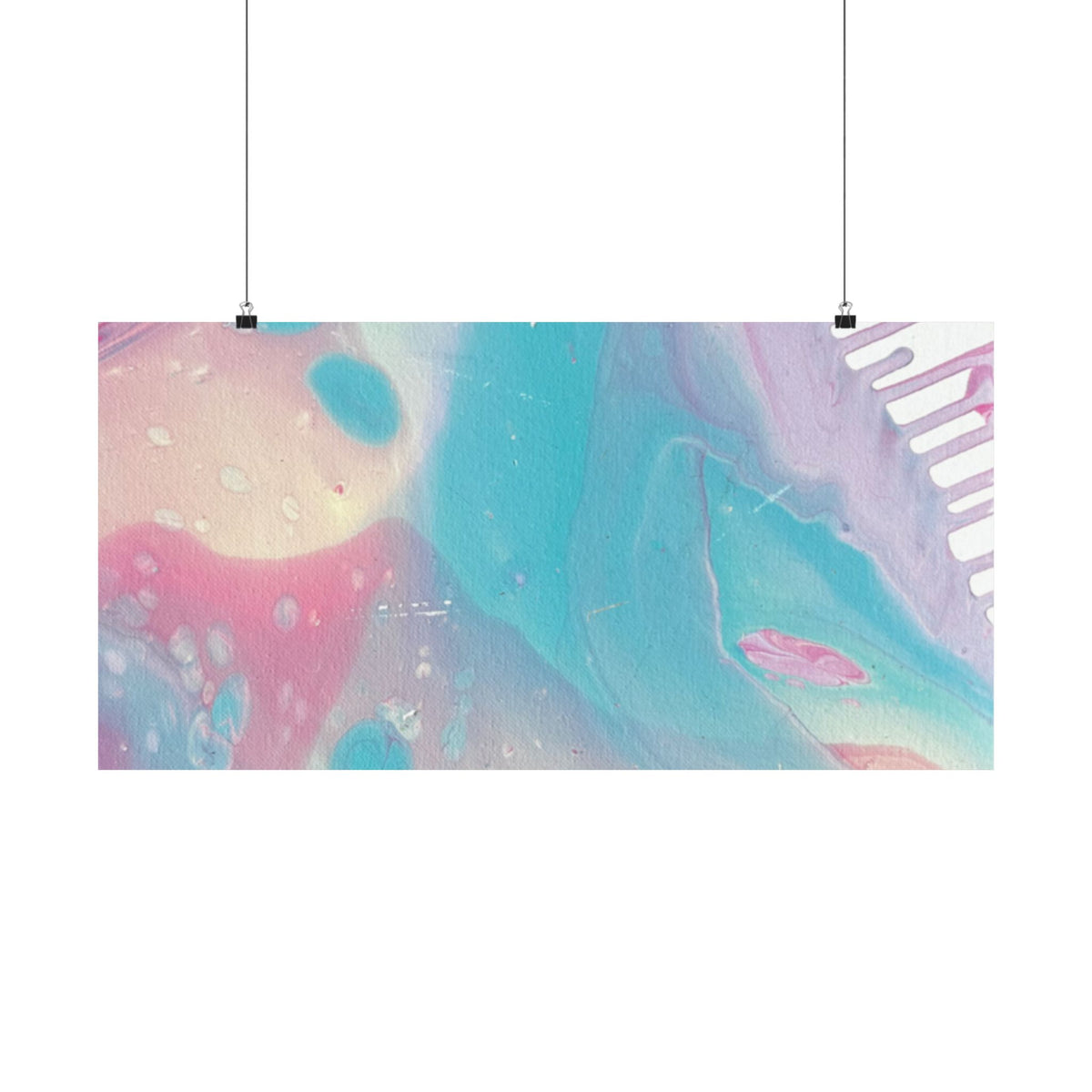 Abstract Pastel Ocean Matte Horizontal Poster Animal Calming Nursery & Bedroom Wall Art
