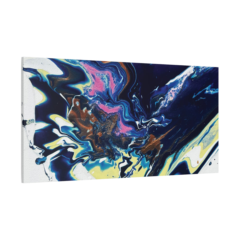 Change Abstract Blue Fluid Art Matte Canvas Print (Stretched Wall Art)