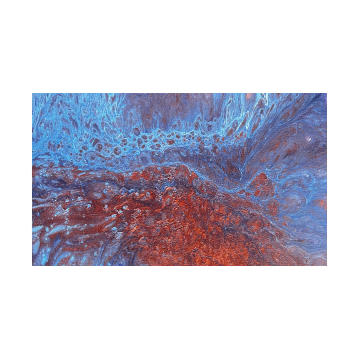 WAVE Abstract Oceanic Pour Art Matte Horizontal Poster