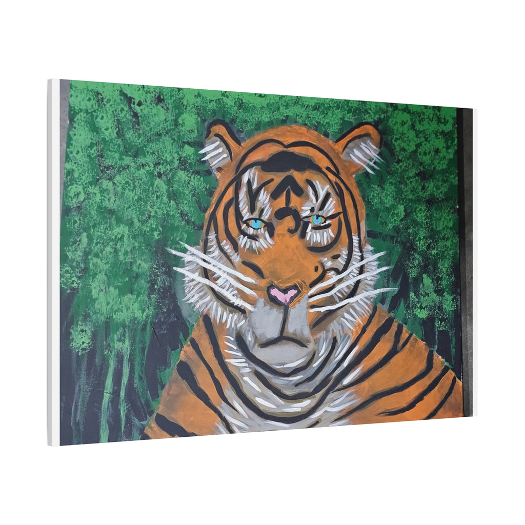 Tiger Portrait Matte Canvas Wall Art Bold Jungle Tiger Painting on Stretched Canvas