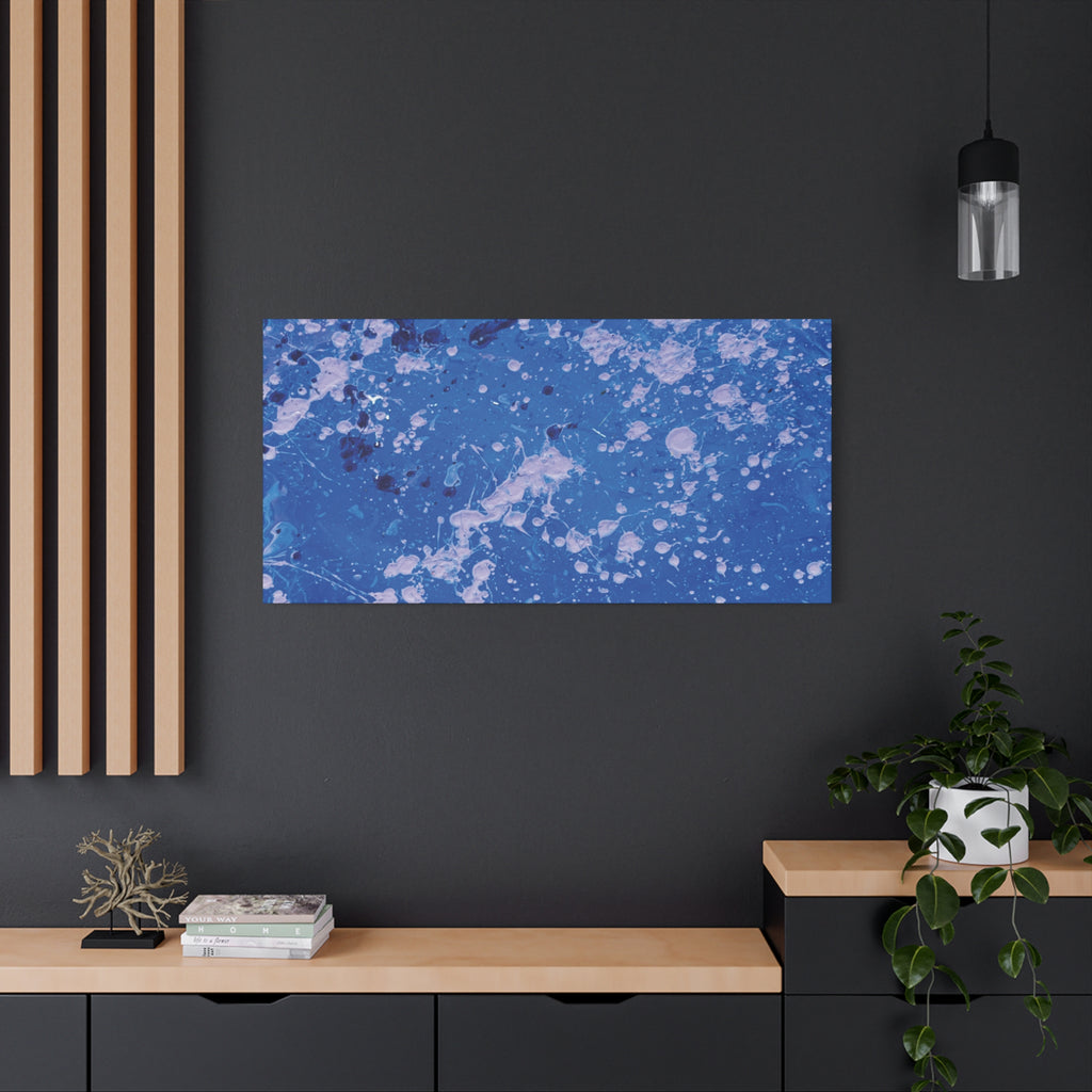 Blue Abstract Splatter Canvas Print  Dots (Matte Stretched 1.25")