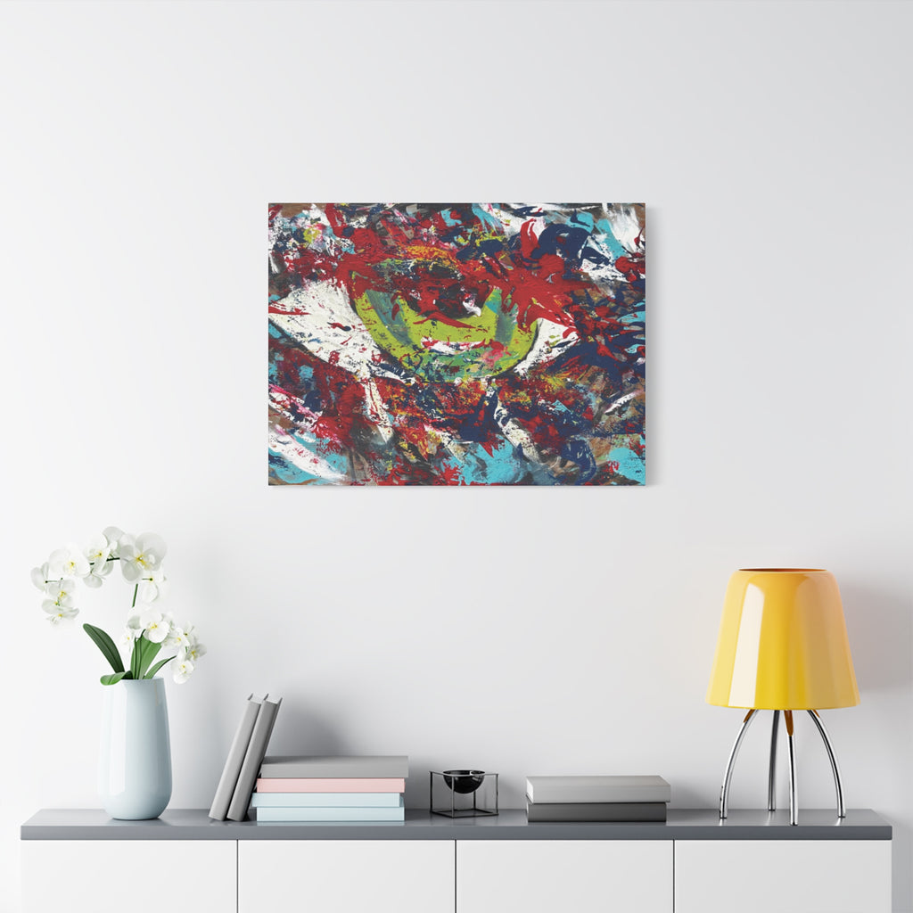 Abstract Burst Matte Canvas Print Eye Colorful Modern Wall Art, Stretched 1.25"
