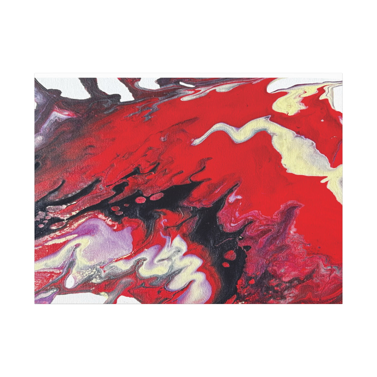 Power Abstract Red Fluid Art Canvas Print (Matte Stretched 1.25")