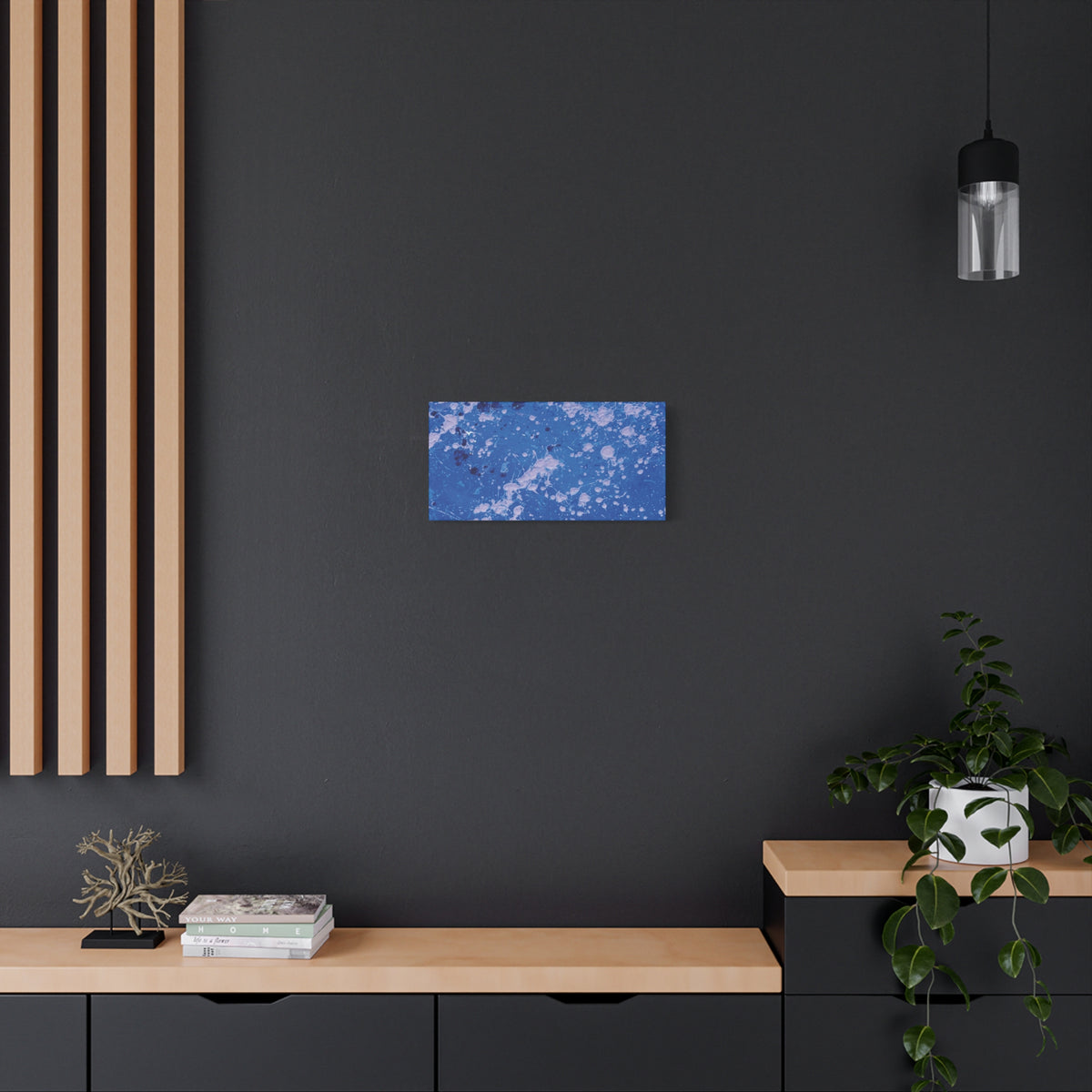 Blue Abstract Splatter Canvas Print  Dots (Matte Stretched 1.25")
