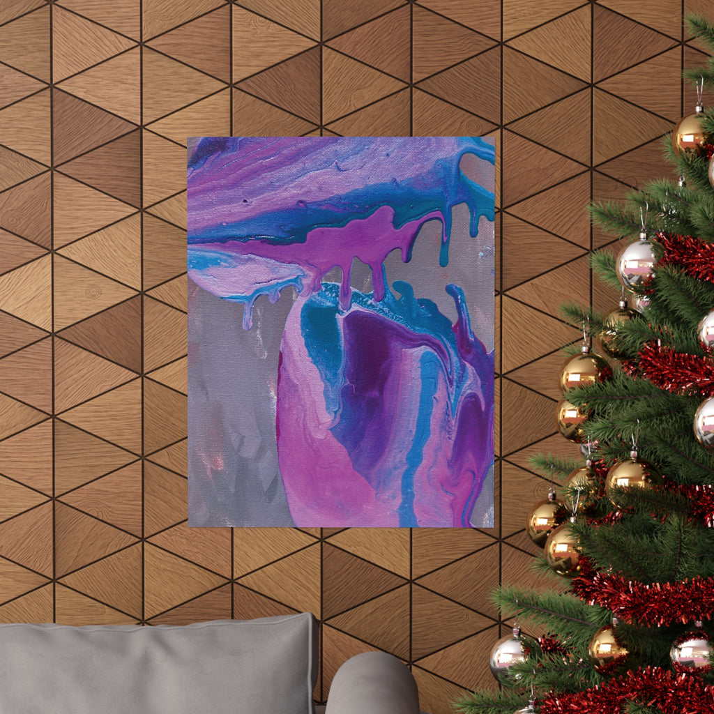 Wave Abstract Purple Fluid Art Matte Poster