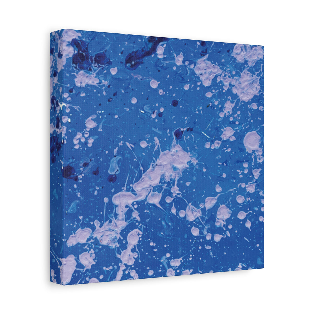 Blue Abstract Splatter Canvas Print  Dots (Matte Stretched 1.25")
