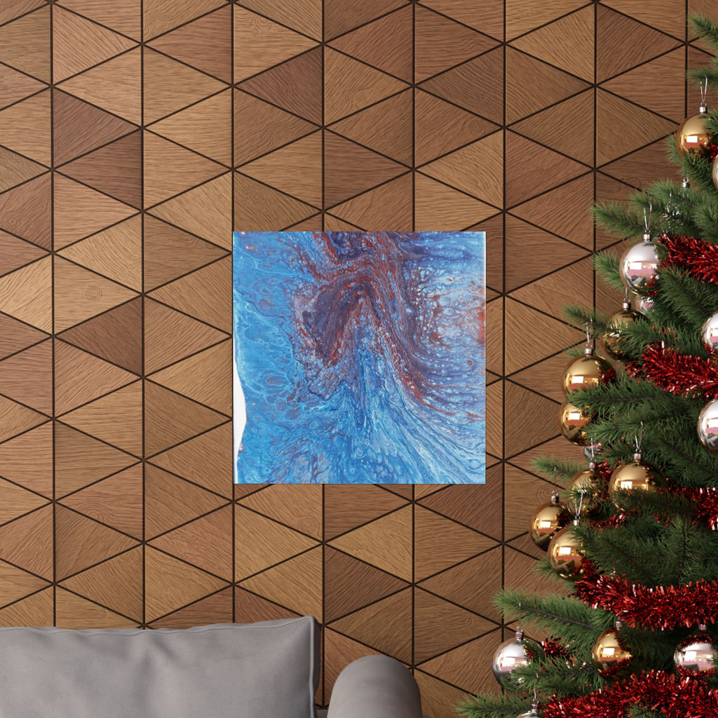 Abstract Blue Resin Art Poster Matte Vertical Wall Art
