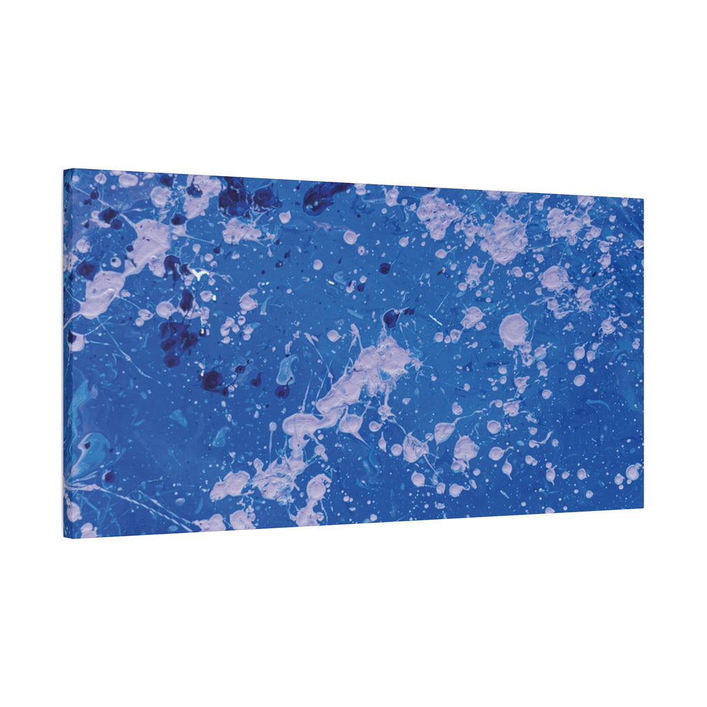 Blue Abstract Splatter Canvas Print  Dots (Matte Stretched 1.25")
