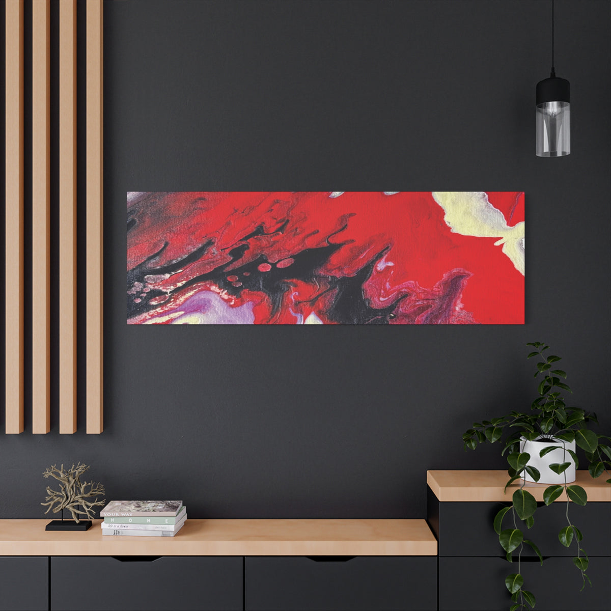Power Abstract Red Fluid Art Canvas Print (Matte Stretched 1.25")