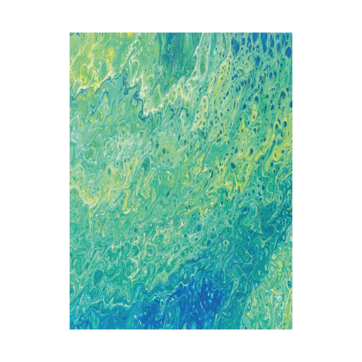 Abstract Ocean Blue Matte Poster Moss Turquoise Green Fluid Art